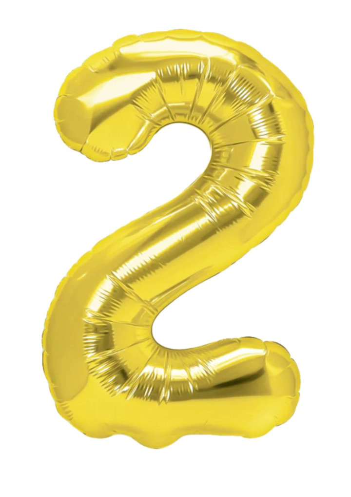 Balon cyfra "2" złota 100cm 